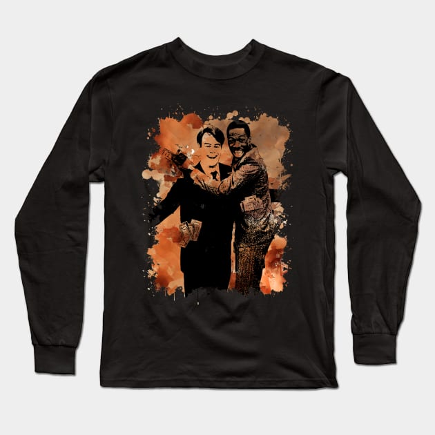 Trading Places - Brown Watercolor Splash Long Sleeve T-Shirt by sgregory project